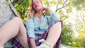 Depraved Blonde Publicly Shows Her Big Tits - Outdoor Nudity free video