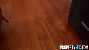 Propertysex - Petite Brunette Tenant Fucks Big Landlord Cock free video