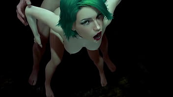 Hot Girl With Green Hair Is Getting Fucked From Behind | 3D Porn free video