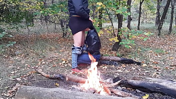Beautiful Public Sex In The Forest By The Fire - Lesbian Illusion Girls free video