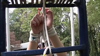 Nyssa Nevers Tied To The Slide, Outdoor Bondage free video