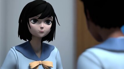 Cute Lesbian Schoolgirls Have Strap-On Sex - 3D Interracial Animation free video