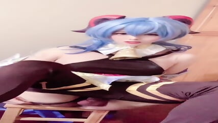 Cute Chinese Cosplay Shemale Cum With Dildo (Re) free video